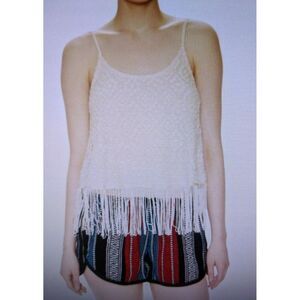 Marabelle MEDIUM crochet camisole with fringed hem